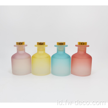 Botol diffuser kaca berwarna frosted kustom